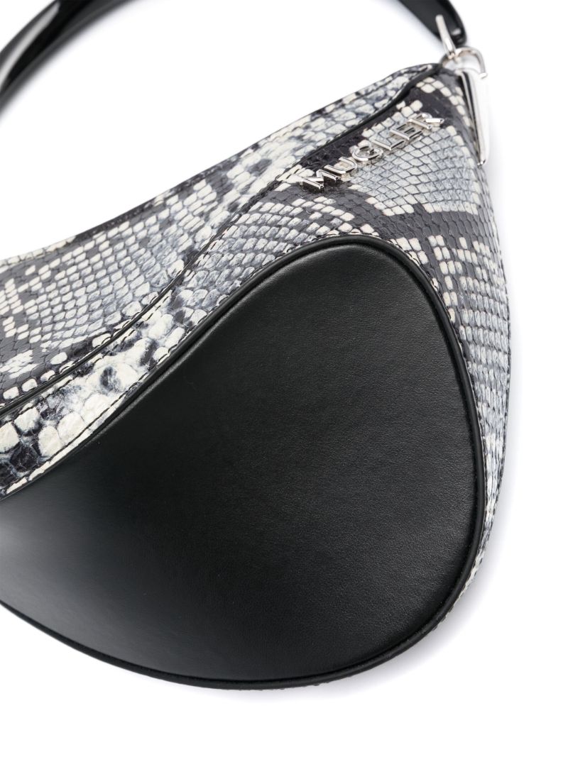 Black Snakeskin-effect Shoulder Bag