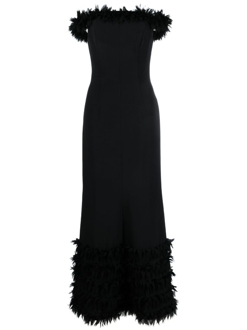 Black Bohdi AppliquÃ_x0083_Â©d Silk Gown