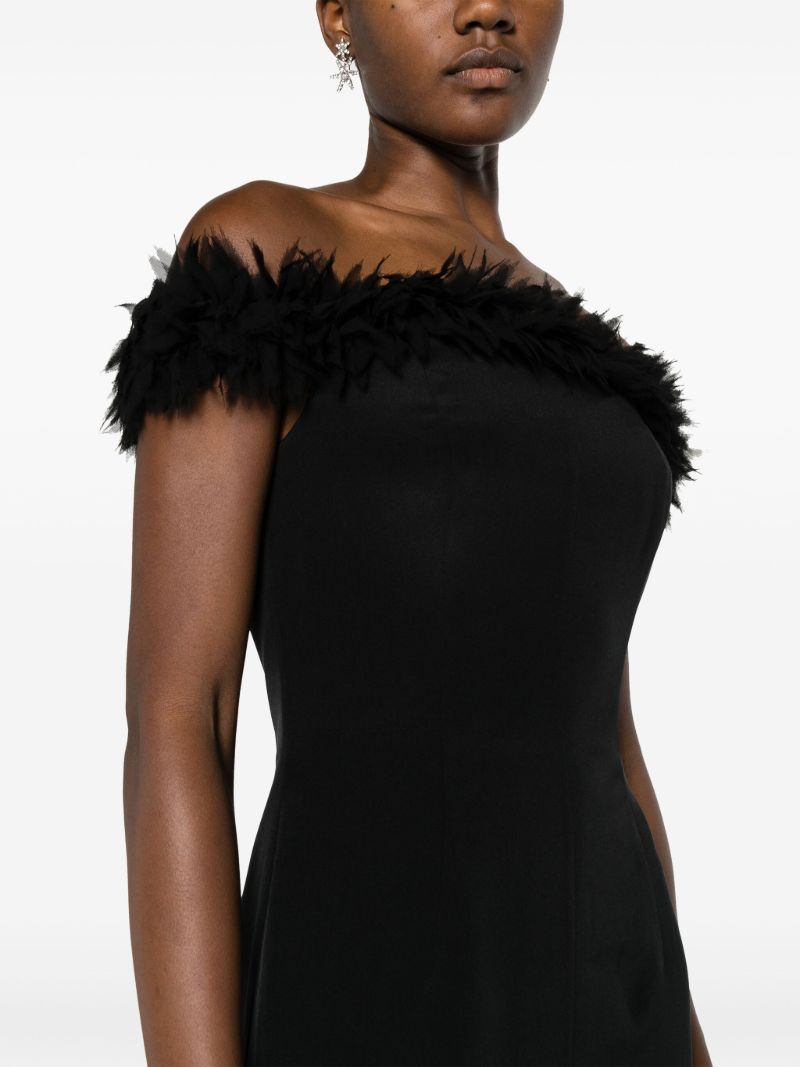 Black Bohdi AppliquÃ_x0083_Â©d Silk Gown