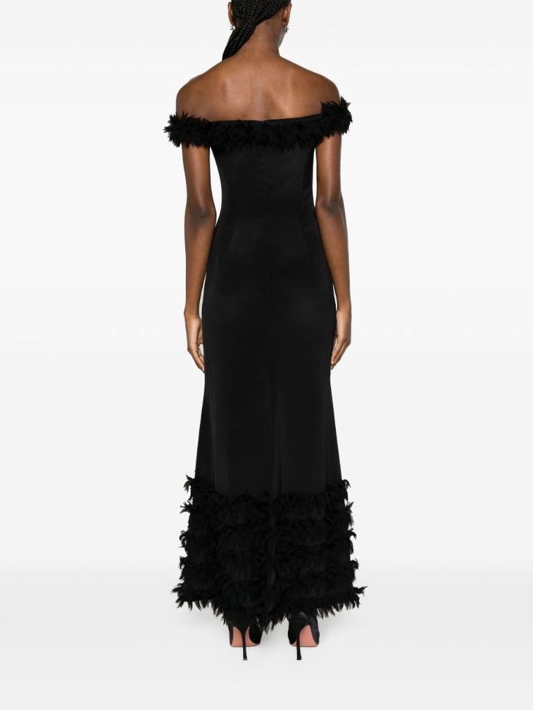 Black Bohdi AppliquÃ_x0083_Â©d Silk Gown