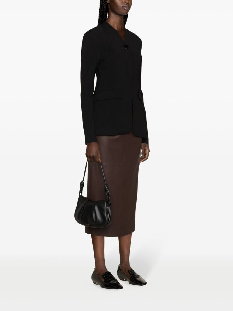 Black Selena Collarless Blazer