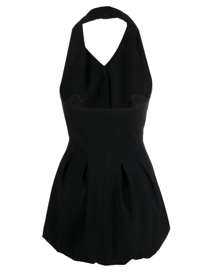 Black Mona Halterneck Peplum Top