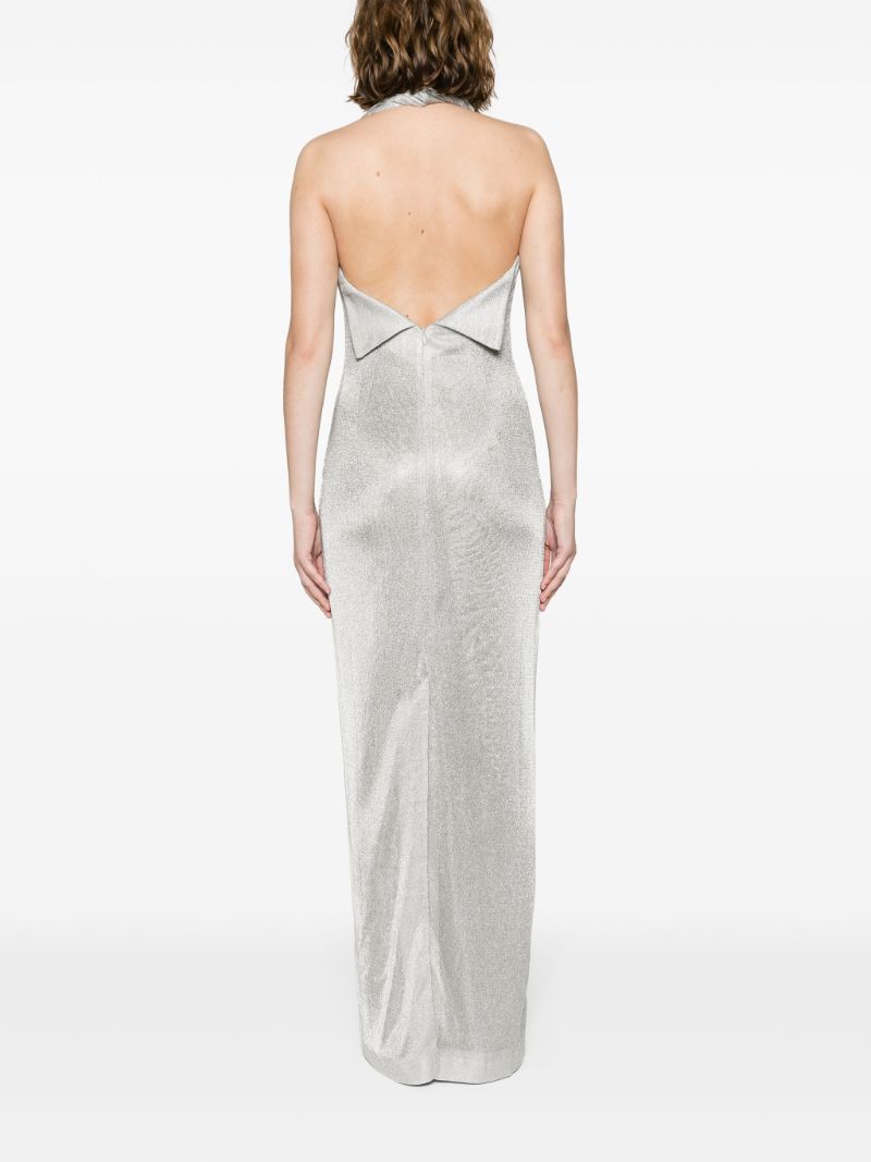 Silver Malaika Halterneck Maxi Dress