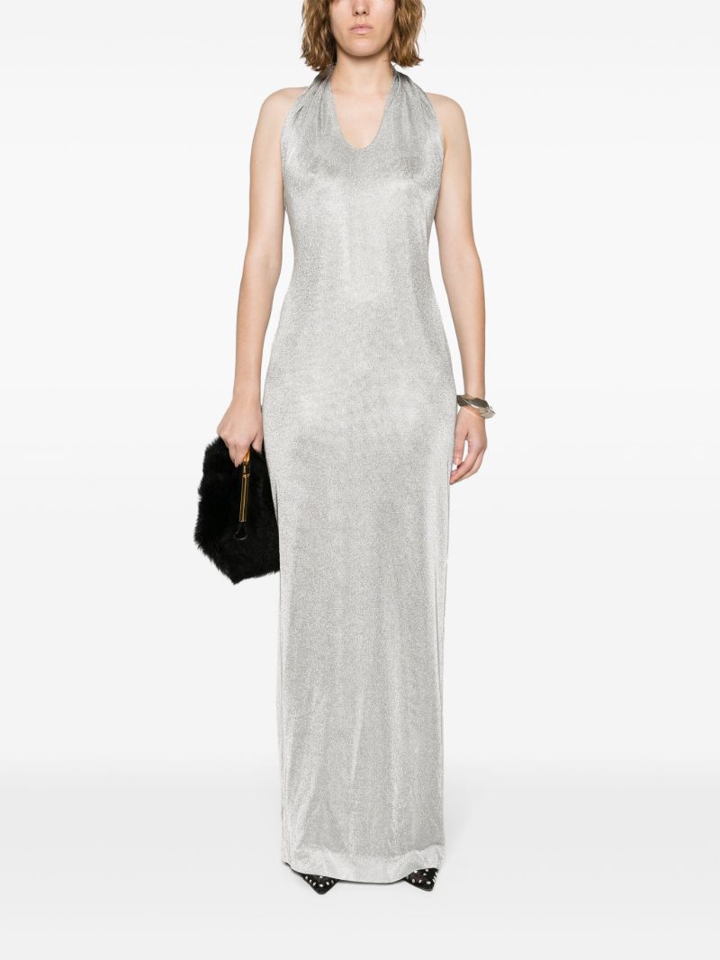 Silver Malaika Halterneck Maxi Dress