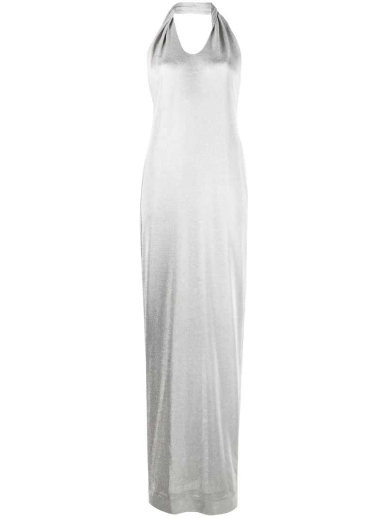Silver Malaika Halterneck Maxi Dress