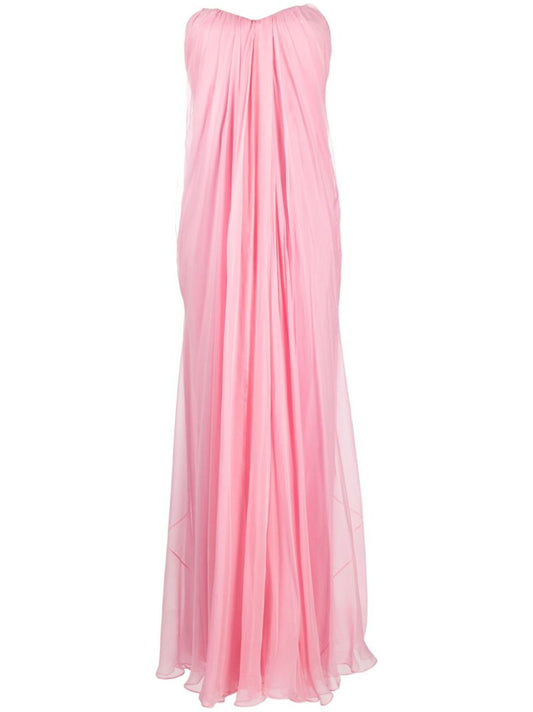 Pink Strapless Silk Gown
