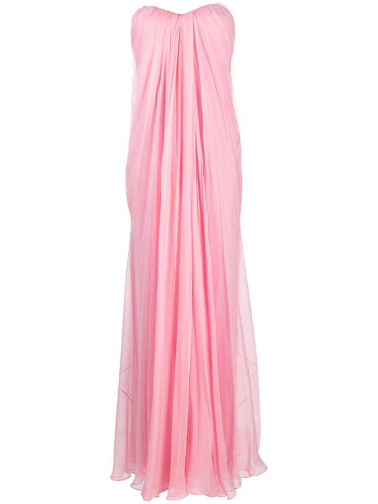 Pink Strapless Silk Gown