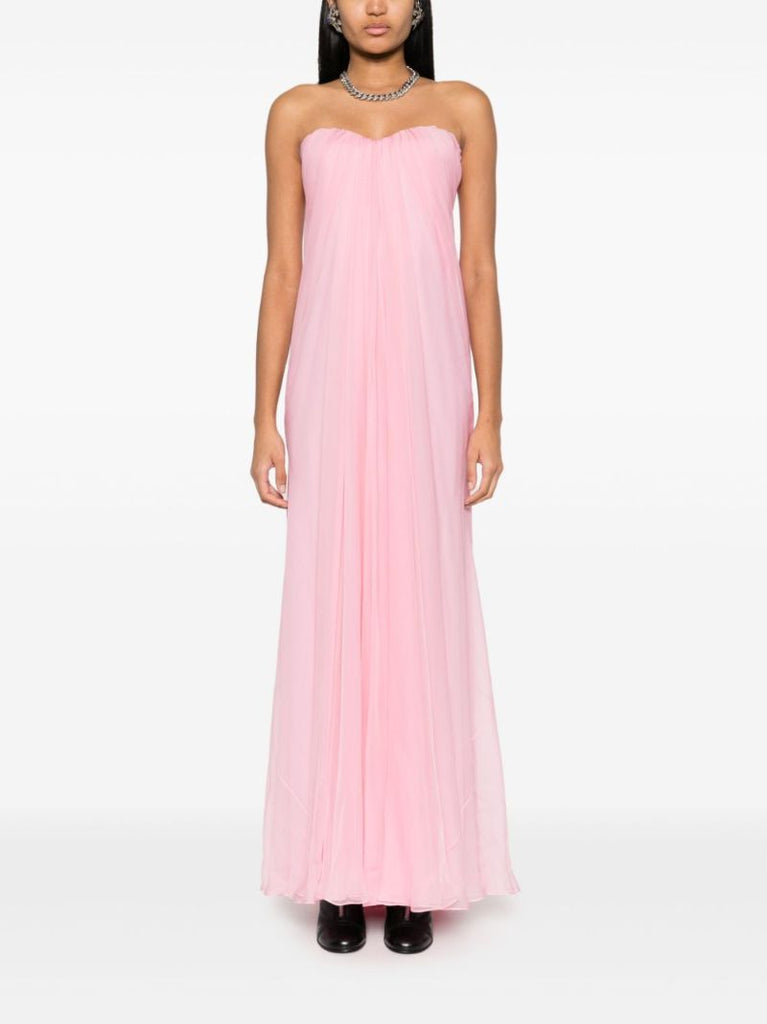 Pink Strapless Silk Gown
