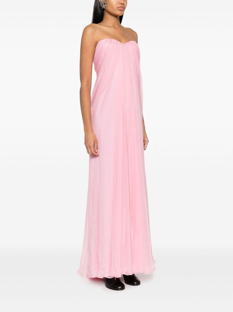 Pink Strapless Silk Gown