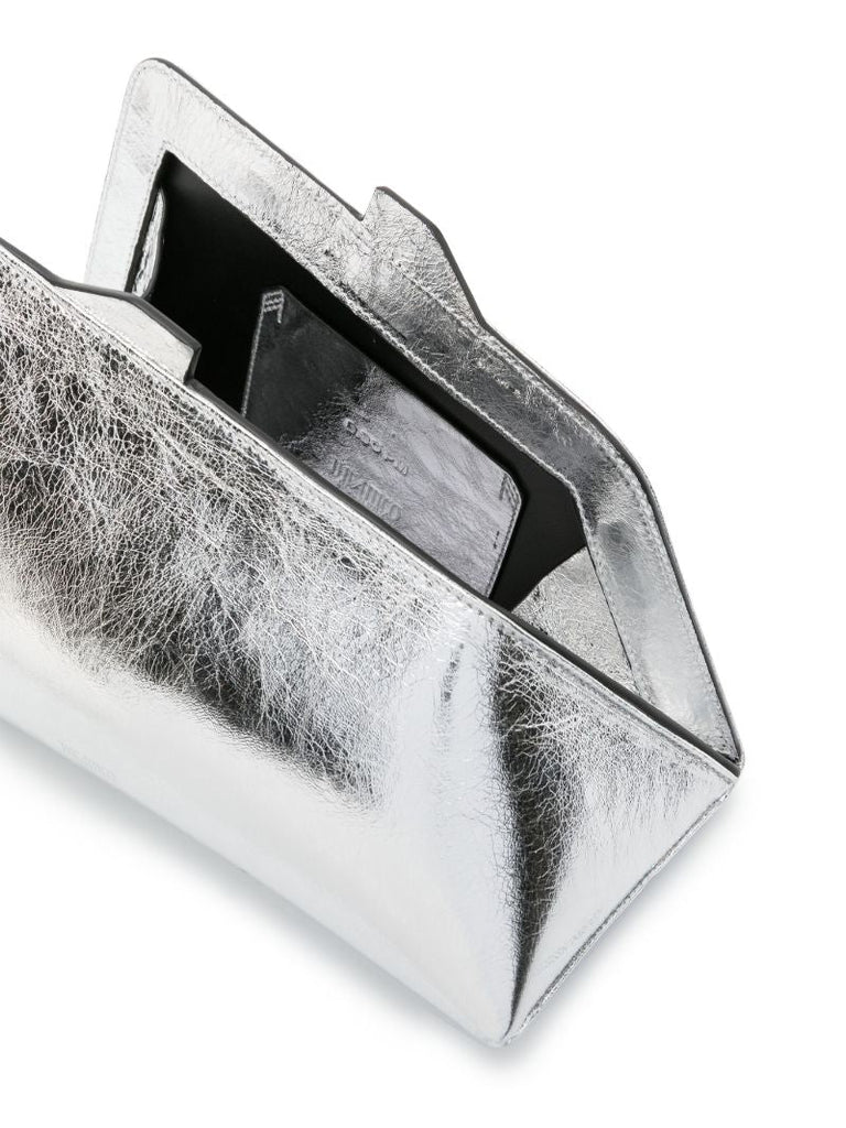 Silver 8.30pm Leather Clutch Bag