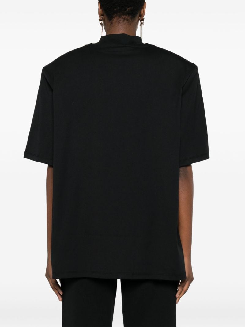 Black Logo-appliquÃ_x0083_Â© Cotton T-shirt