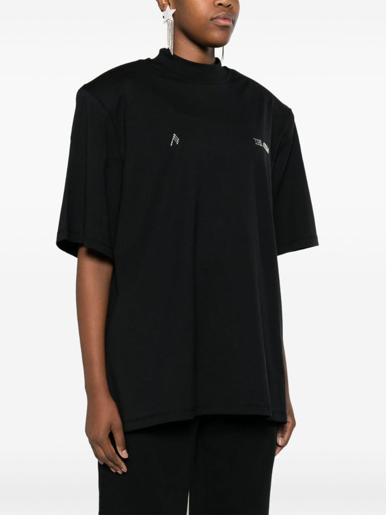 Black Logo-appliquÃ_x0083_Â© Cotton T-shirt