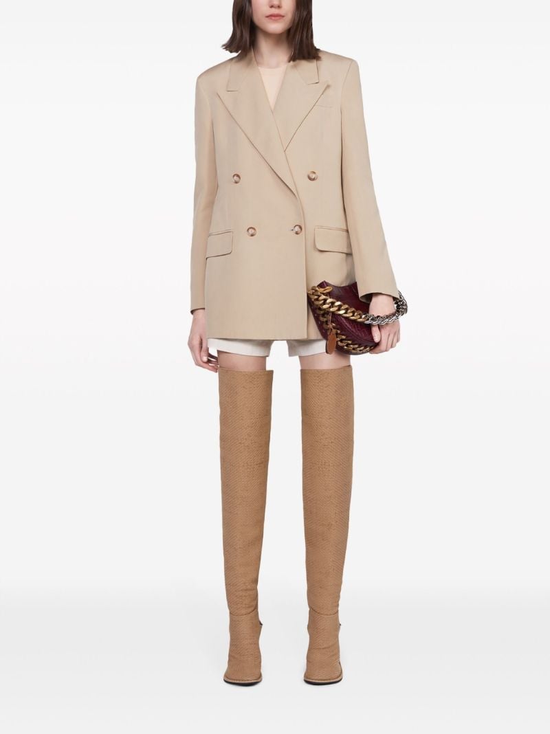 Neutral Double-breasted Blazer