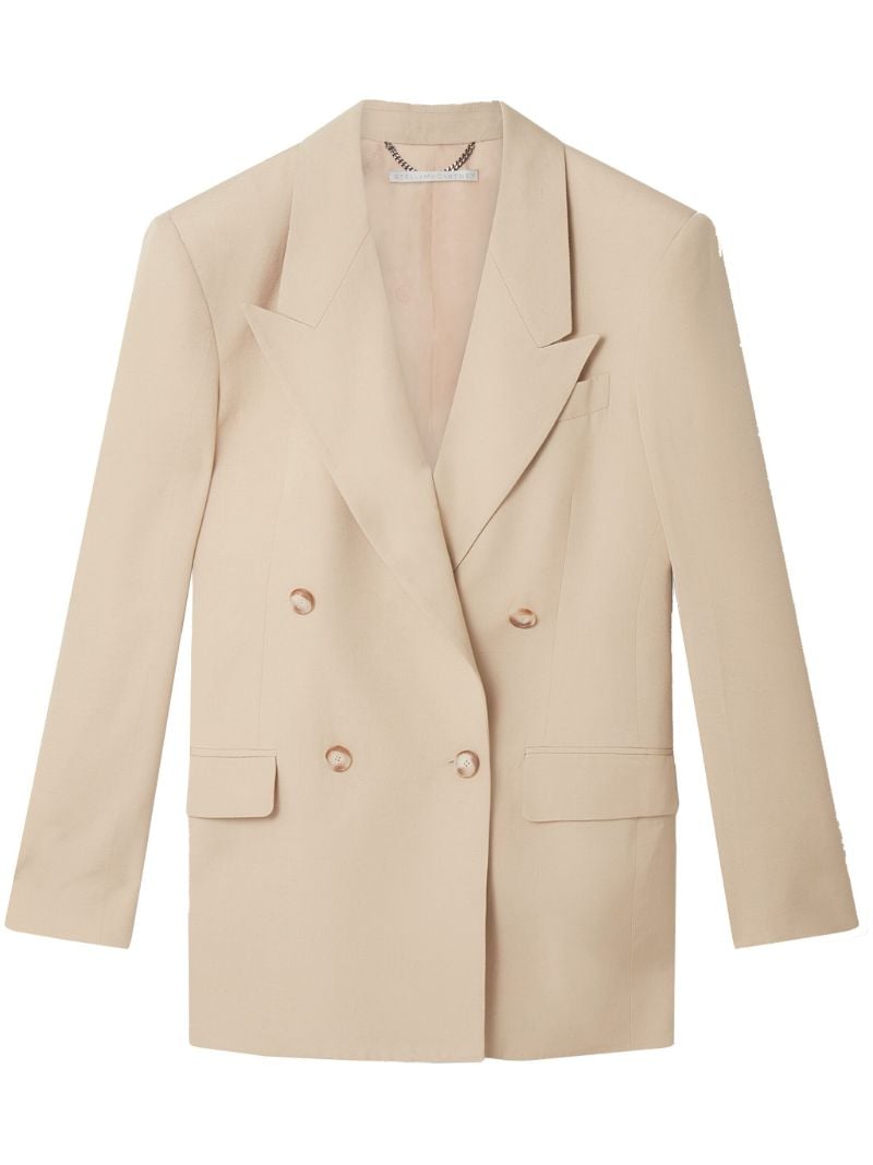 Neutral Double-breasted Blazer