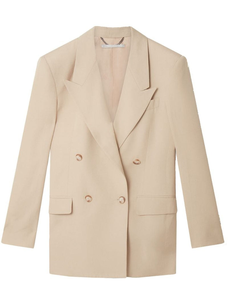 Neutral Double-breasted Blazer