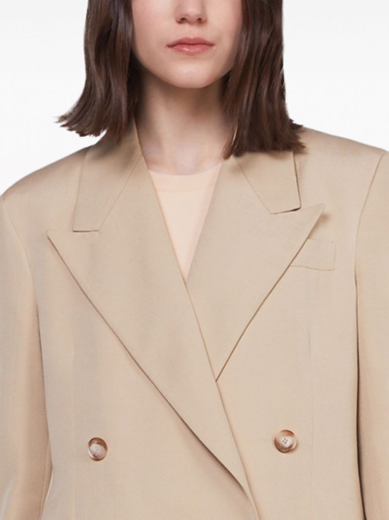 Neutral Double-breasted Blazer