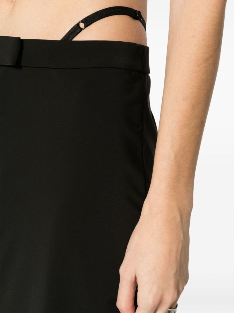 Black Thong-strap Midi Skirt