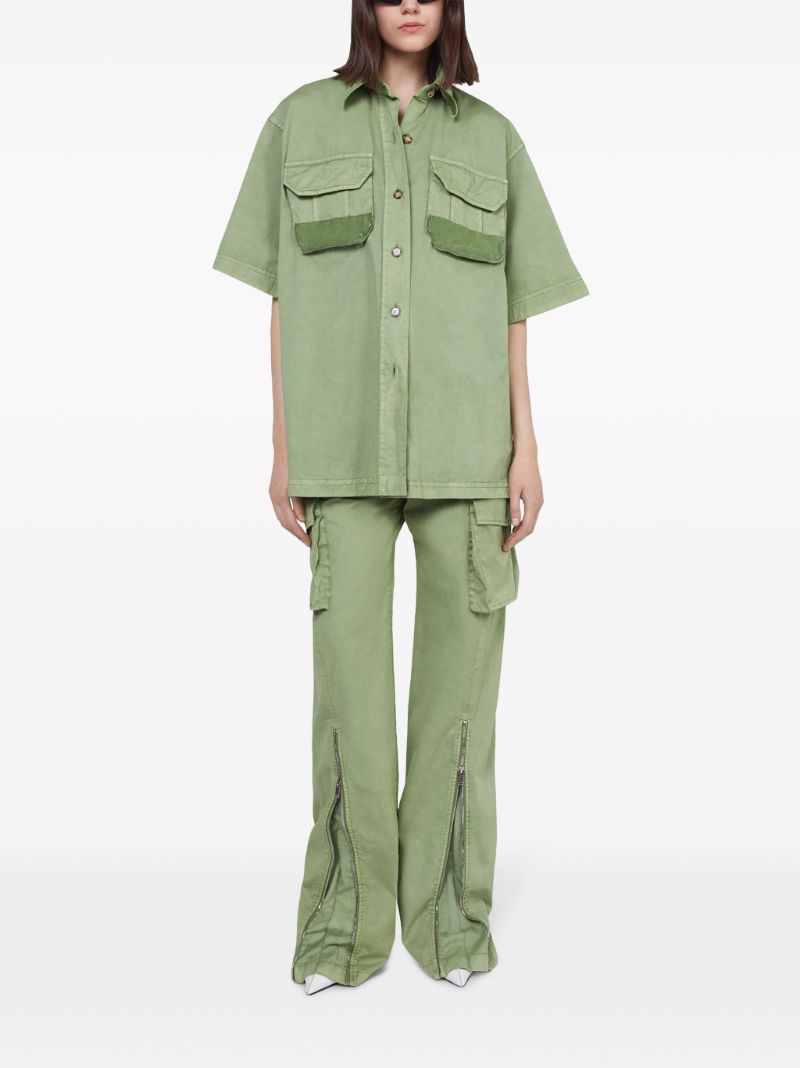 Green Cotton Cargo Pants