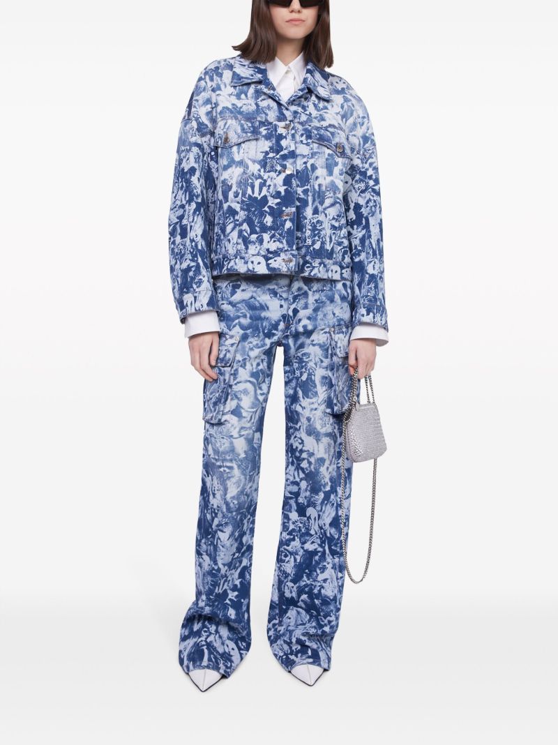 Blue Animal Forest-print Denim Jacket