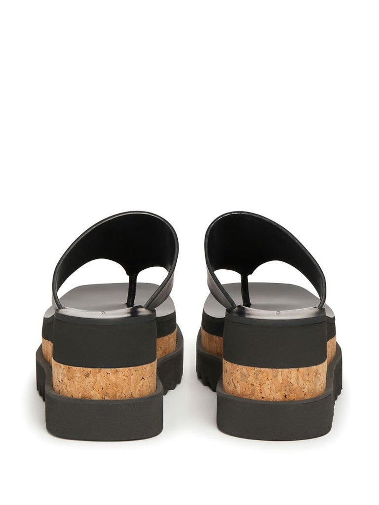 Black Sneak-elyse Platform Sandals