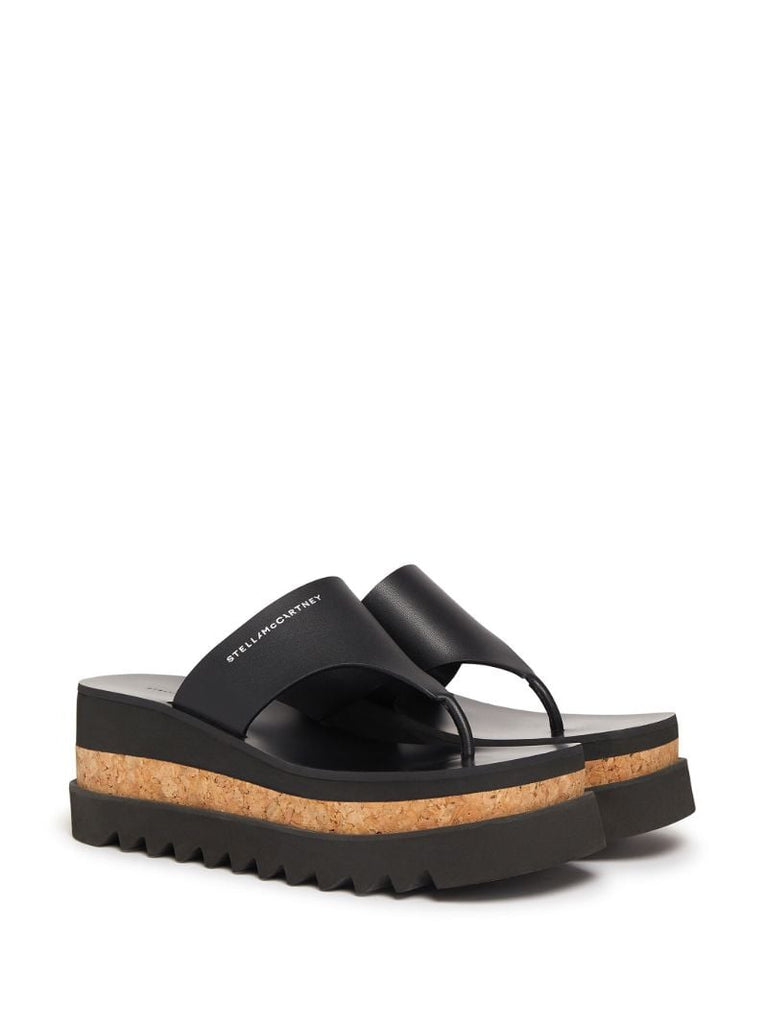 Black Sneak-elyse Platform Sandals