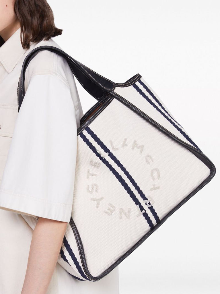 White Stella Logo Canvas Tote Bag