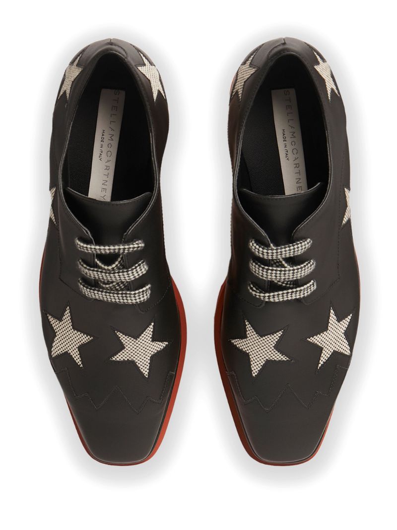 Black Elyse Stars Platform Brogues