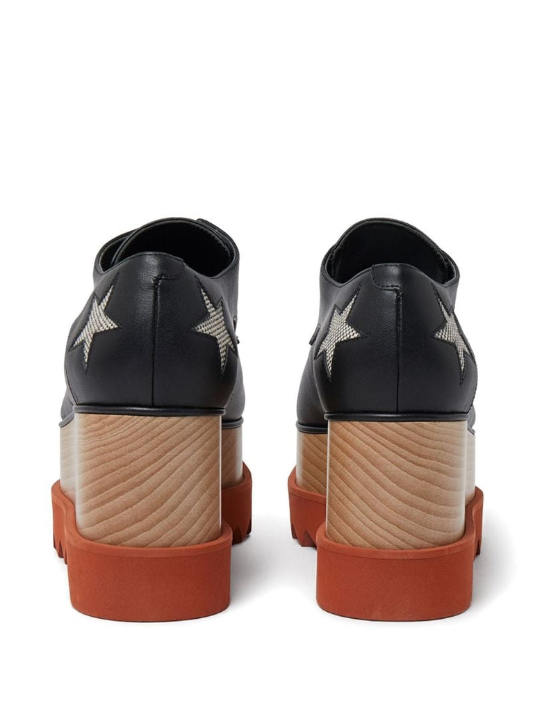Black Elyse Stars Platform Brogues