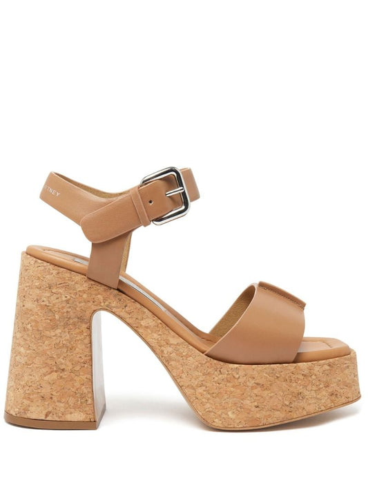Brown Skyla Buckled 110 Platform Sandals