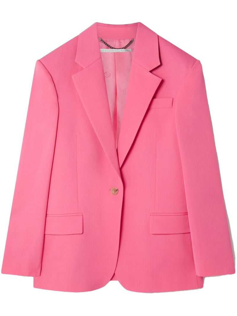Pink Single-breasted Wool Blazer