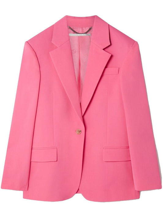 Pink Single-breasted Wool Blazer