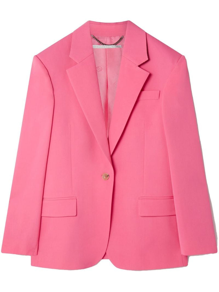 Pink Single-breasted Wool Blazer