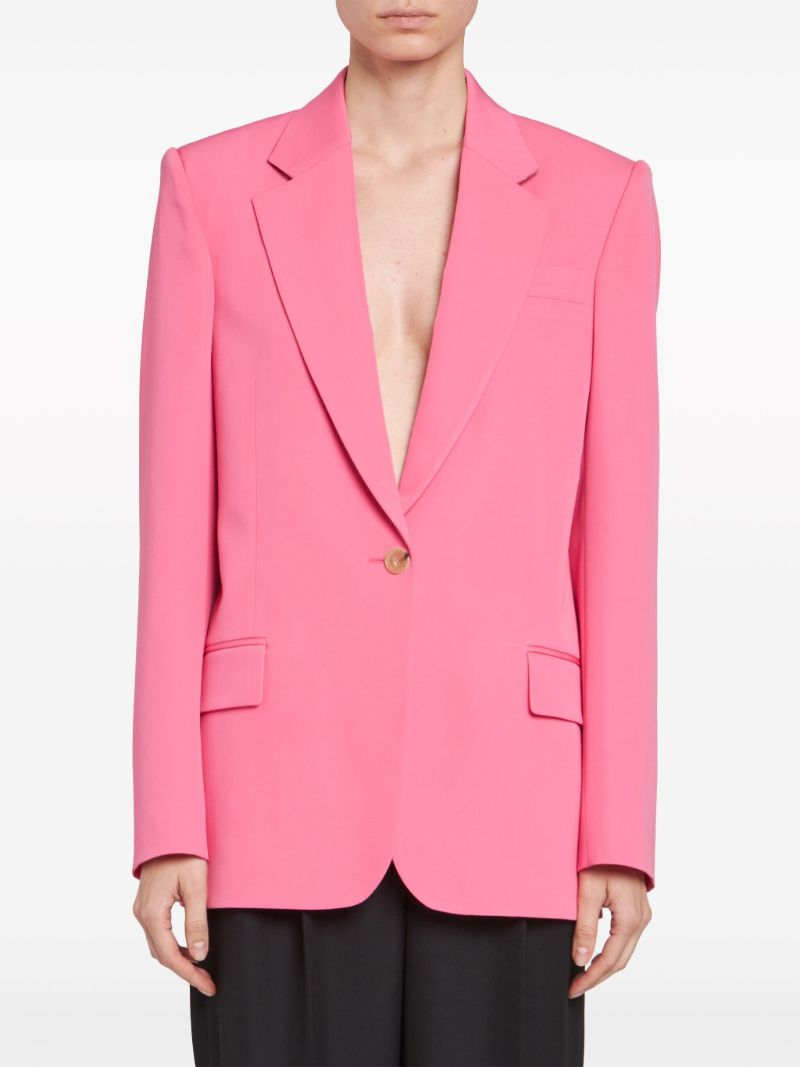 Pink Single-breasted Wool Blazer