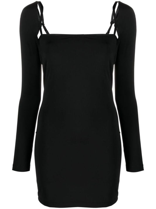 Black Square-neck Mini Dress