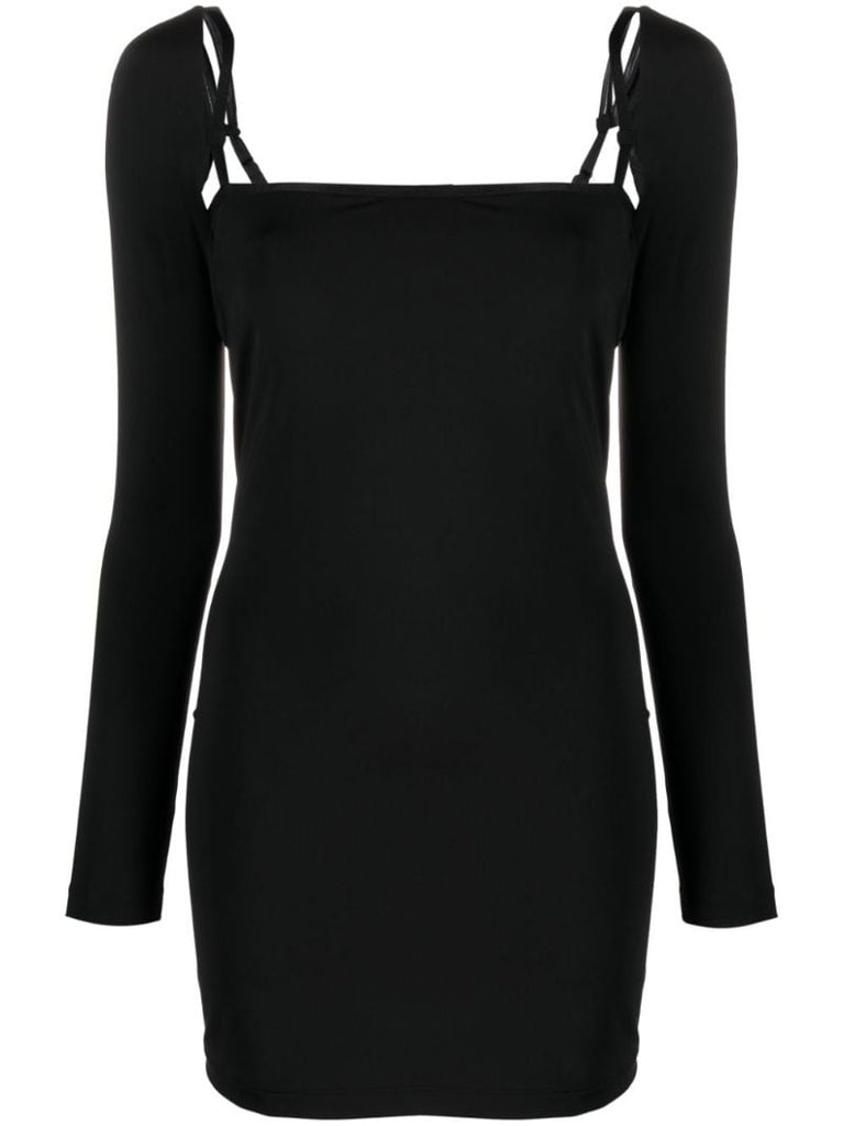 Black Square-neck Mini Dress