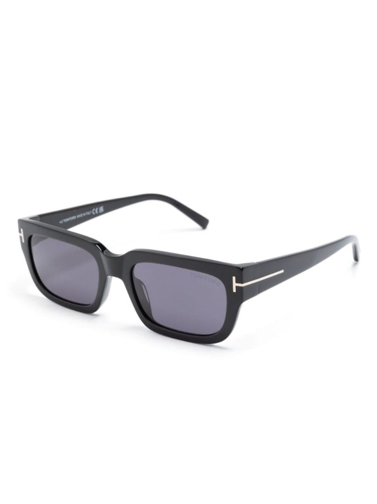 Black Ezra Rectangle-frame Sunglasses