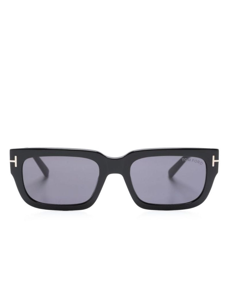Black Ezra Rectangle-frame Sunglasses