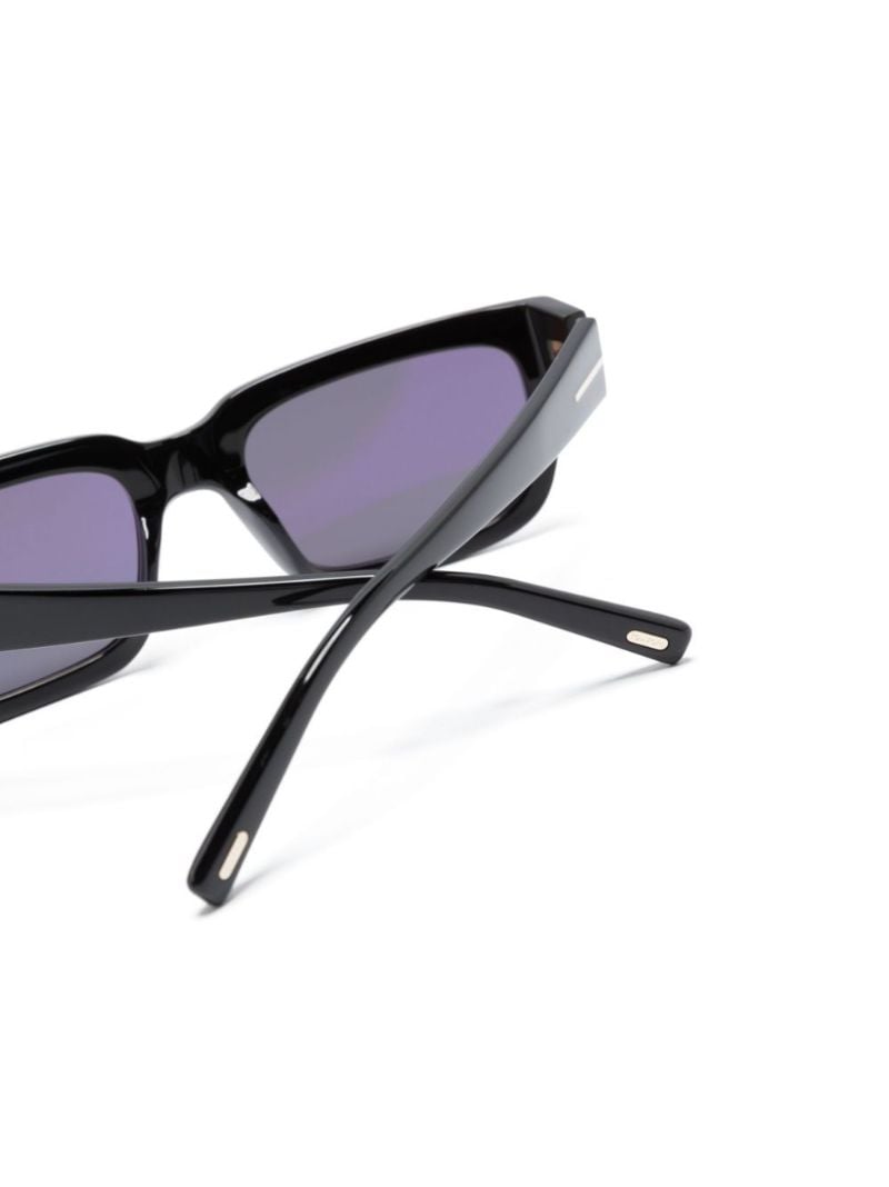 Black Ezra Rectangle-frame Sunglasses