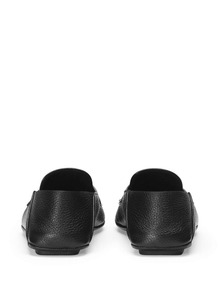 Black Dg-motif Leather Driving Shoes