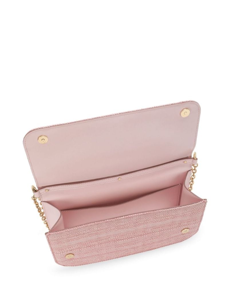 Pink 3.5 Raffia Shoulder Bag