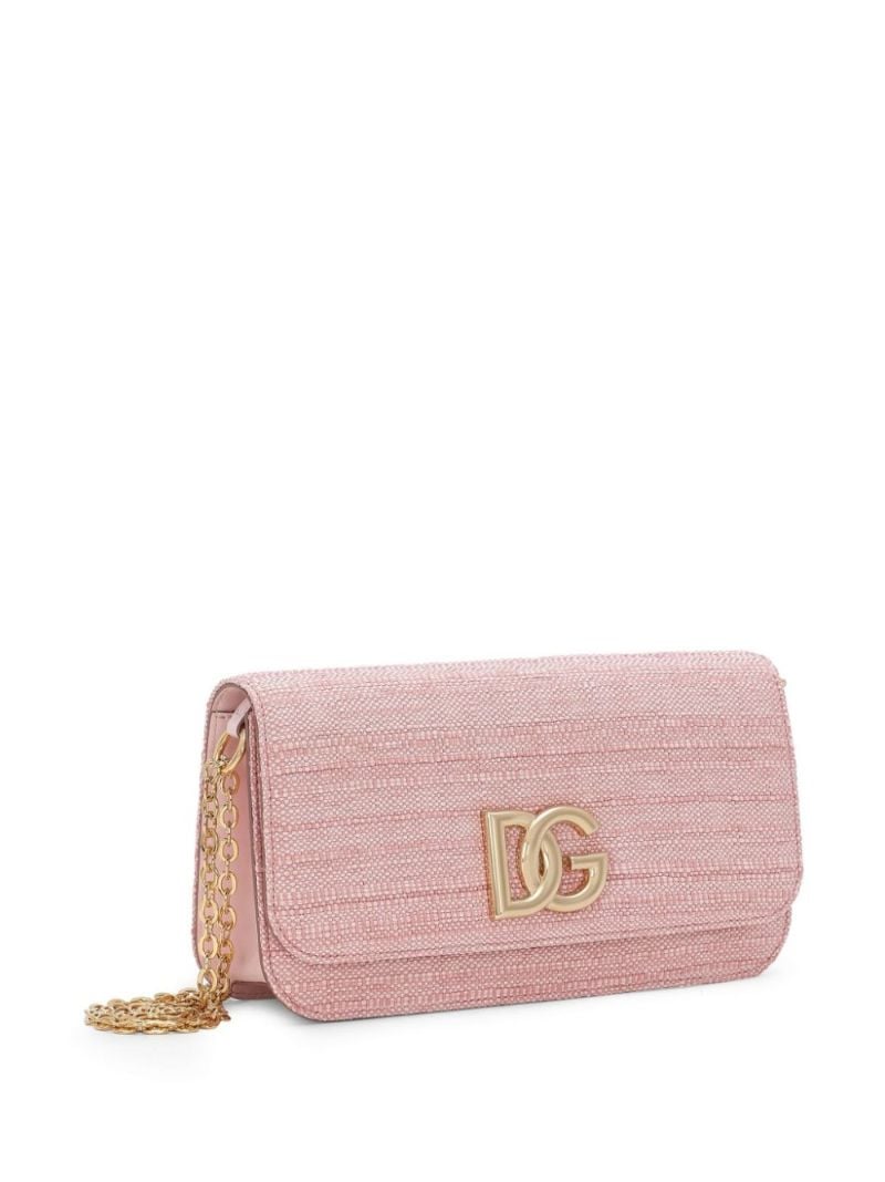 Pink 3.5 Raffia Shoulder Bag