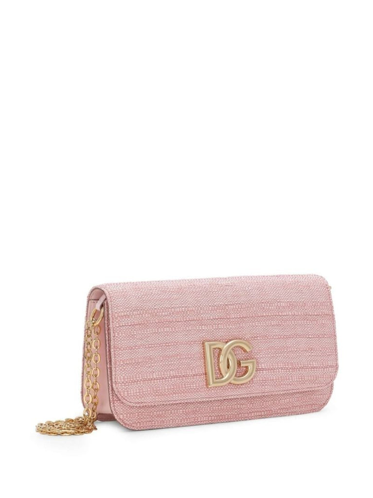 Pink 3.5 Raffia Shoulder Bag