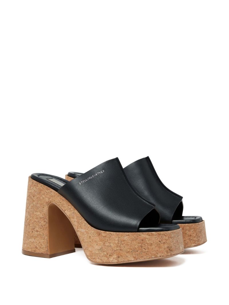 Black Skyla Cork Platform Mules