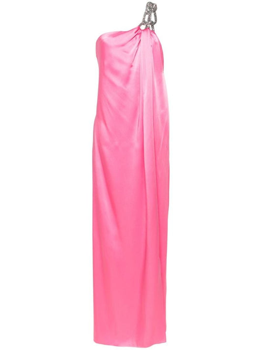 Pink Falabella One Shoulder Satin Dress