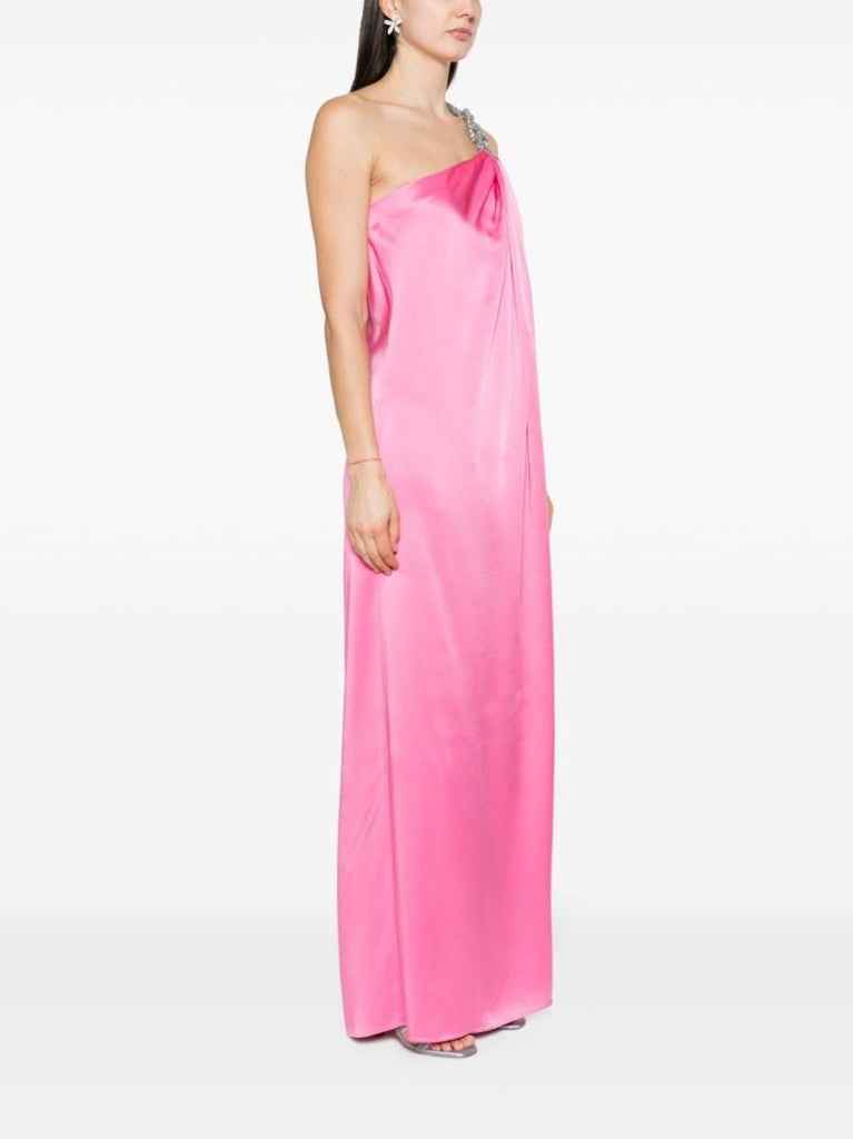 Pink Falabella One Shoulder Satin Dress