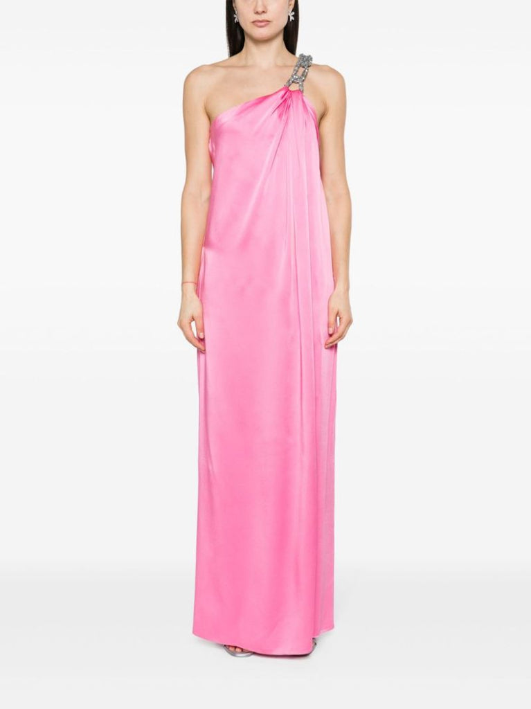 Pink Falabella One Shoulder Satin Dress