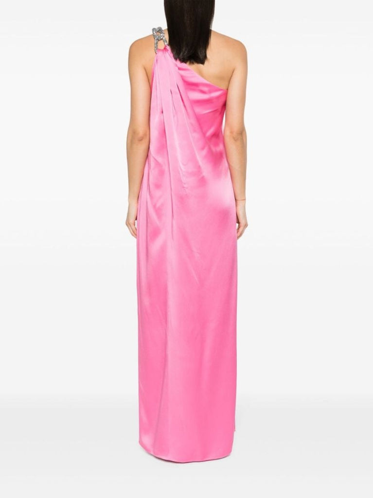 Pink Falabella One Shoulder Satin Dress