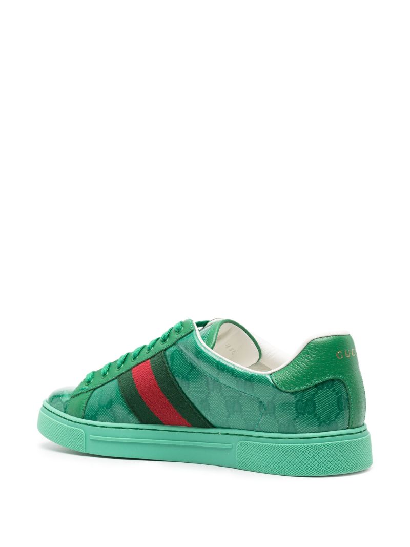 Green Ace Gg Crystal Canvas Sneakers