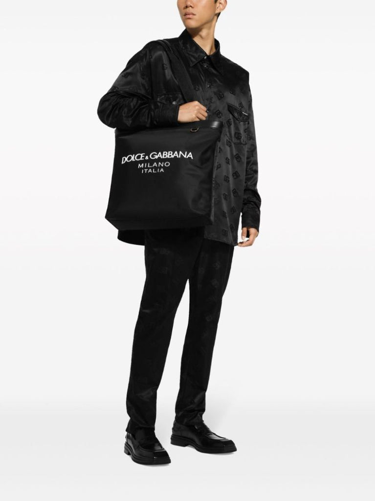 Black Logo-print Shoulder Bag