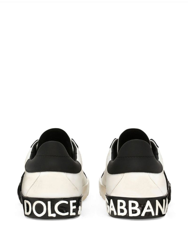 White New Roma Distressed Sneakers